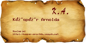Káspár Arnolda névjegykártya